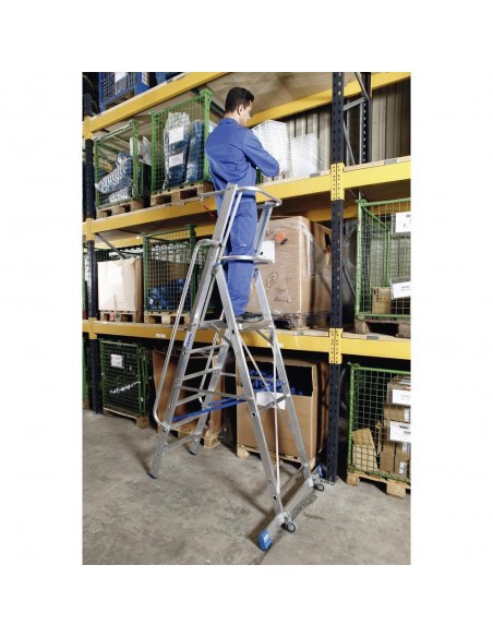 Krause Stabilo Lépcsőfokos Állólétra Nagy Dobogóval És Kapaszkodókerettel 9 Fokos