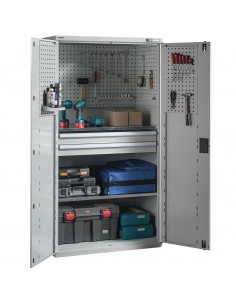 metaloBox TOOL PERFWALL-2/2D Profi szerszámszekrény 2 polccal és 2 fiókkal