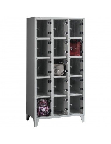 metaloBox BOX 3/15 PLEXI Plexiajtós értékmegőrző szekrény 15 rekeszes